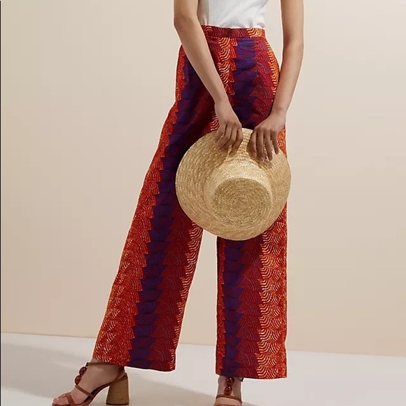Anthropologie SIKA Abstract-Print Wide-Leg Trousers 4 NWT Anthro - Picture 2 of 4
